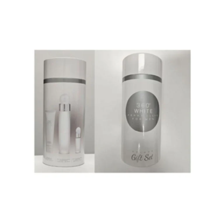 SET PERRY ELLIS 360 WHITE MEN ( 3 PC ) 3.4 OZ EDT /3.0 OZ GEL + MINI -CANISTER