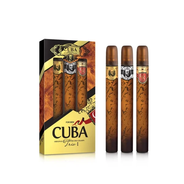 SET CUBA TRIO 1 MEN (3 PC ) 1.17 OZ EDT SP (CUBA GOLD,CUBA ROYAL,CUBA VIP)