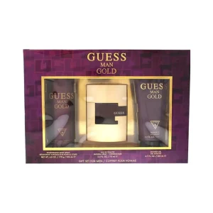 SET GUESS MAN GOLD ( 3 PC)2.5 OZ. EDT SP / 6.0 OZ.BS /SG 6.7 OZ